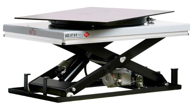 Lift table with manual turn table