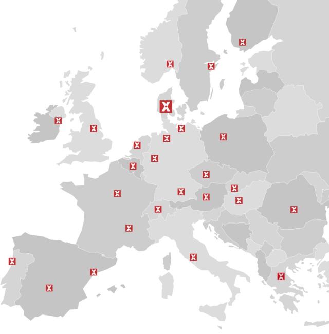 overview of Sax Lift's departments in Europe